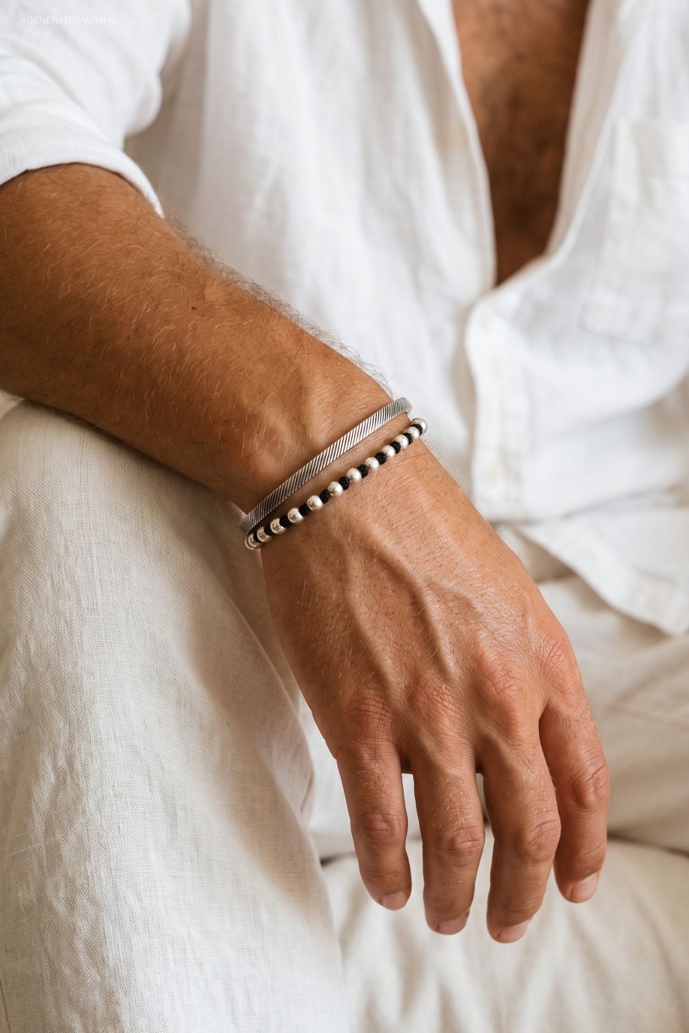 Chrome Pearl Bracelet